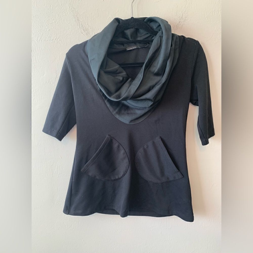 Project Runway Calvin Tran black turtleneck top size S‎